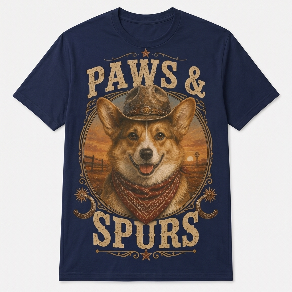 Paws & Spurs Corgi Tee