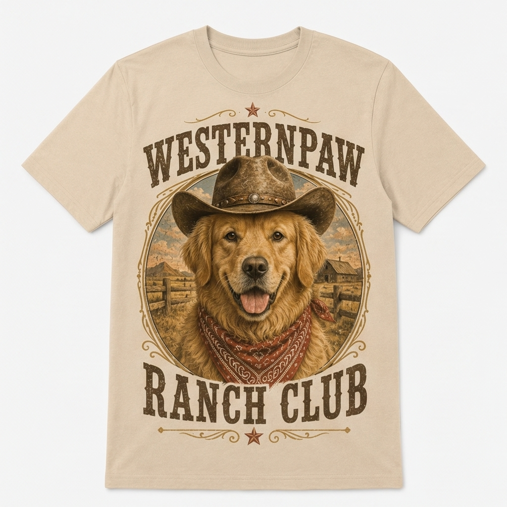 Westernpaw Ranch Club Golden Retriever Tee