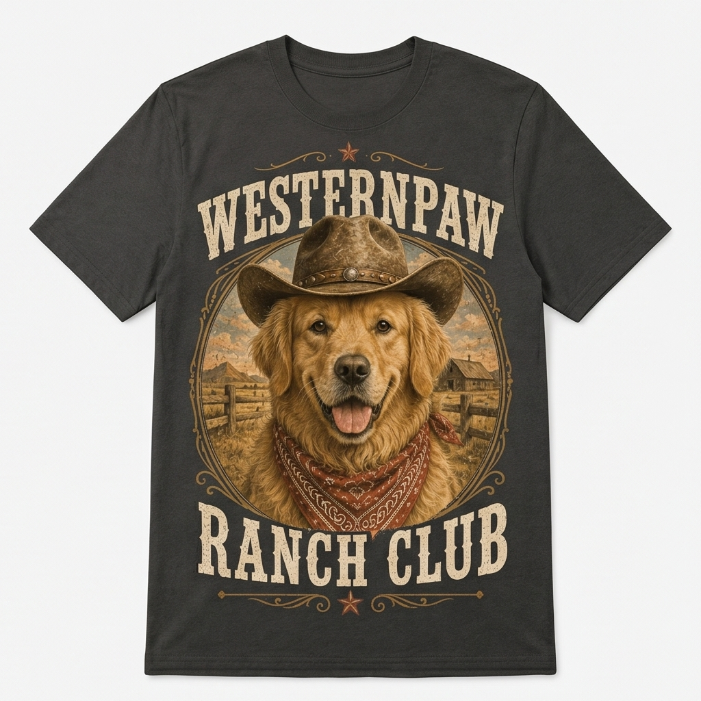 Westernpaw Ranch Club Golden Retriever Tee