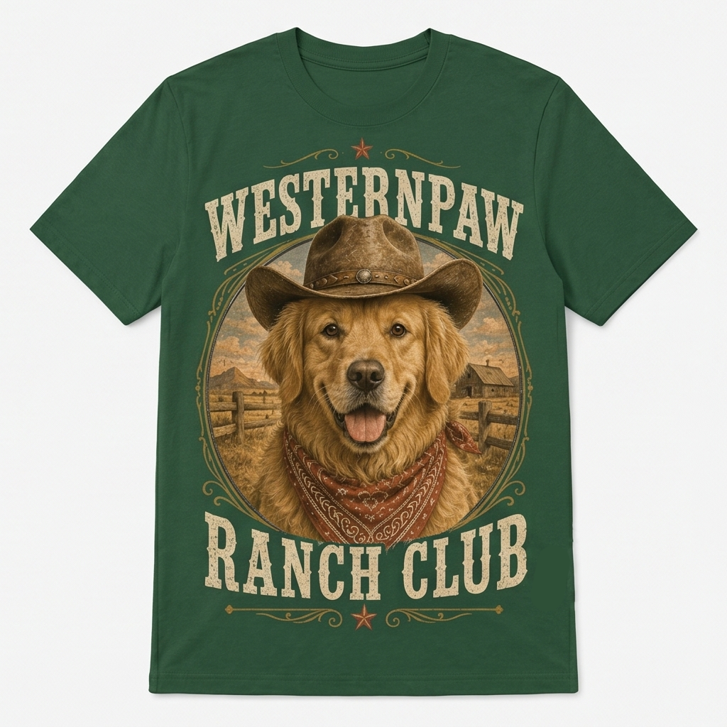 Westernpaw Ranch Club Golden Retriever Tee