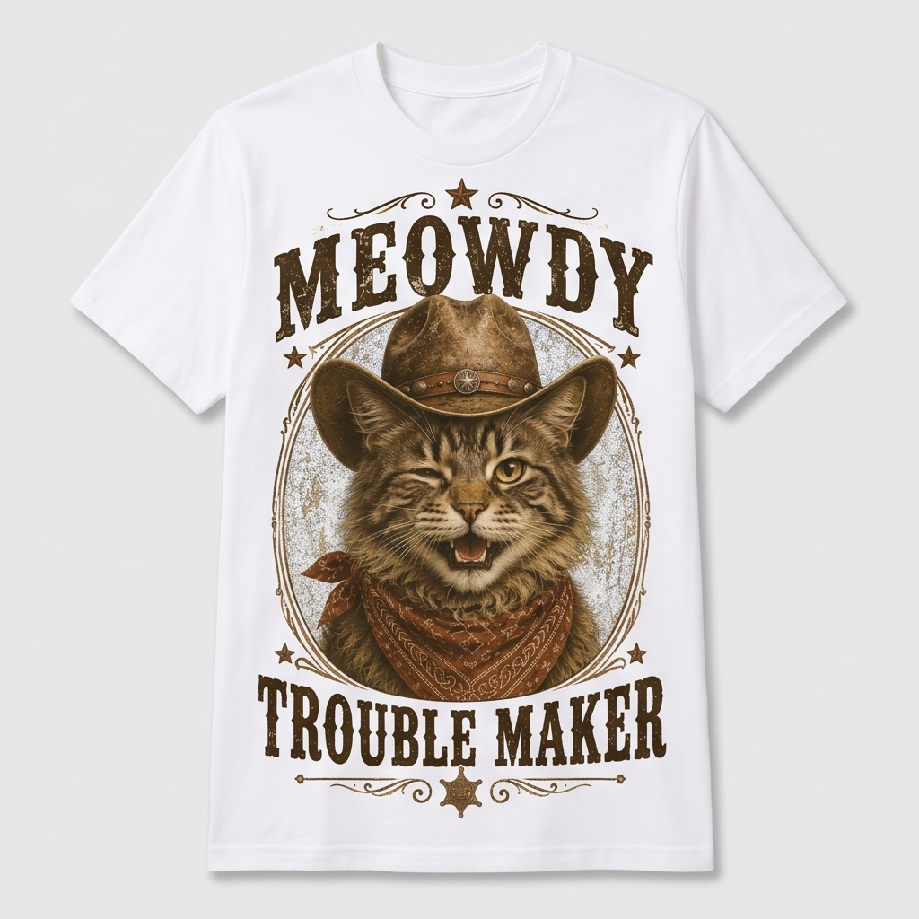 Tabby Cat Trouble Maker Tee