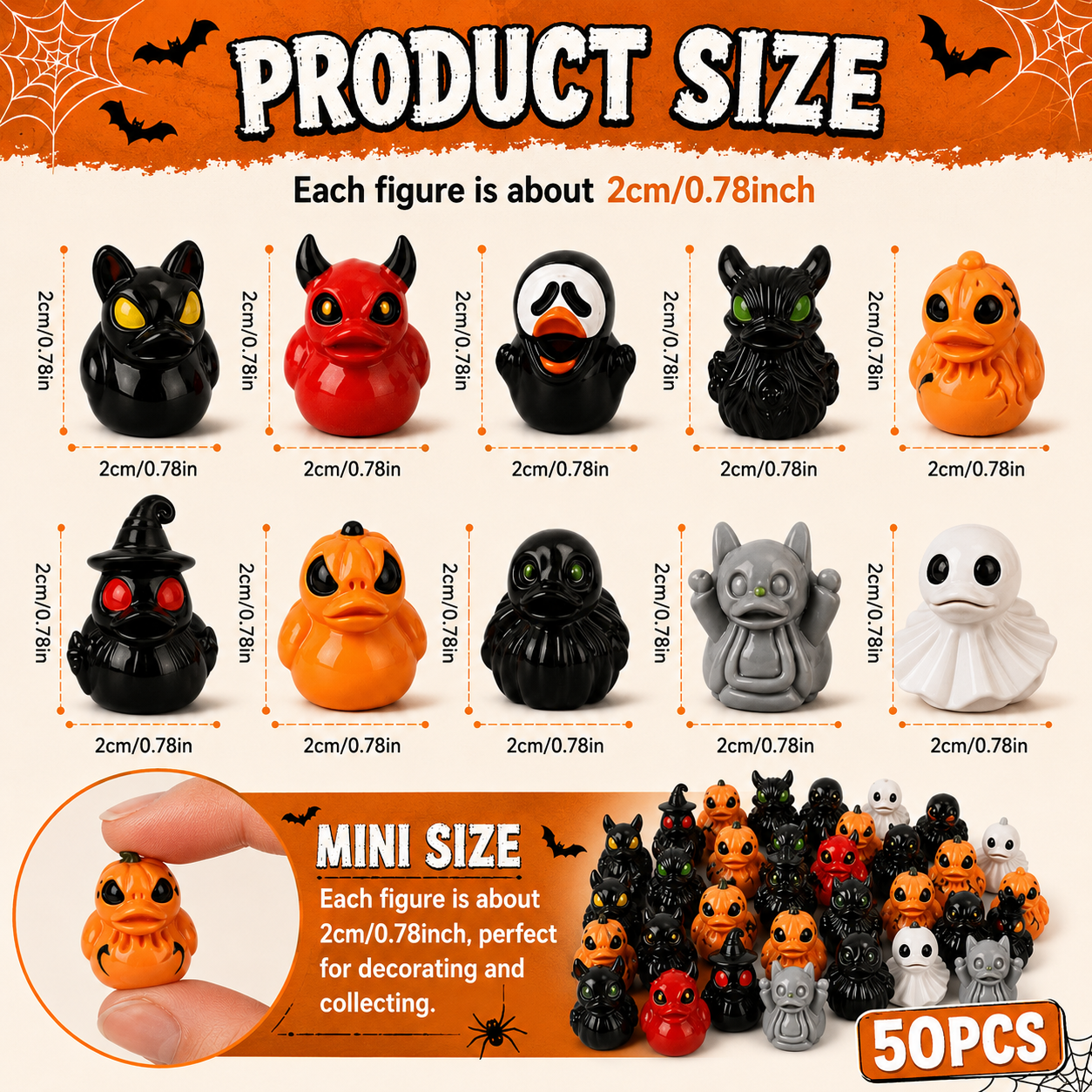 Halloween Mini Resin Ducks Tiny Duck
