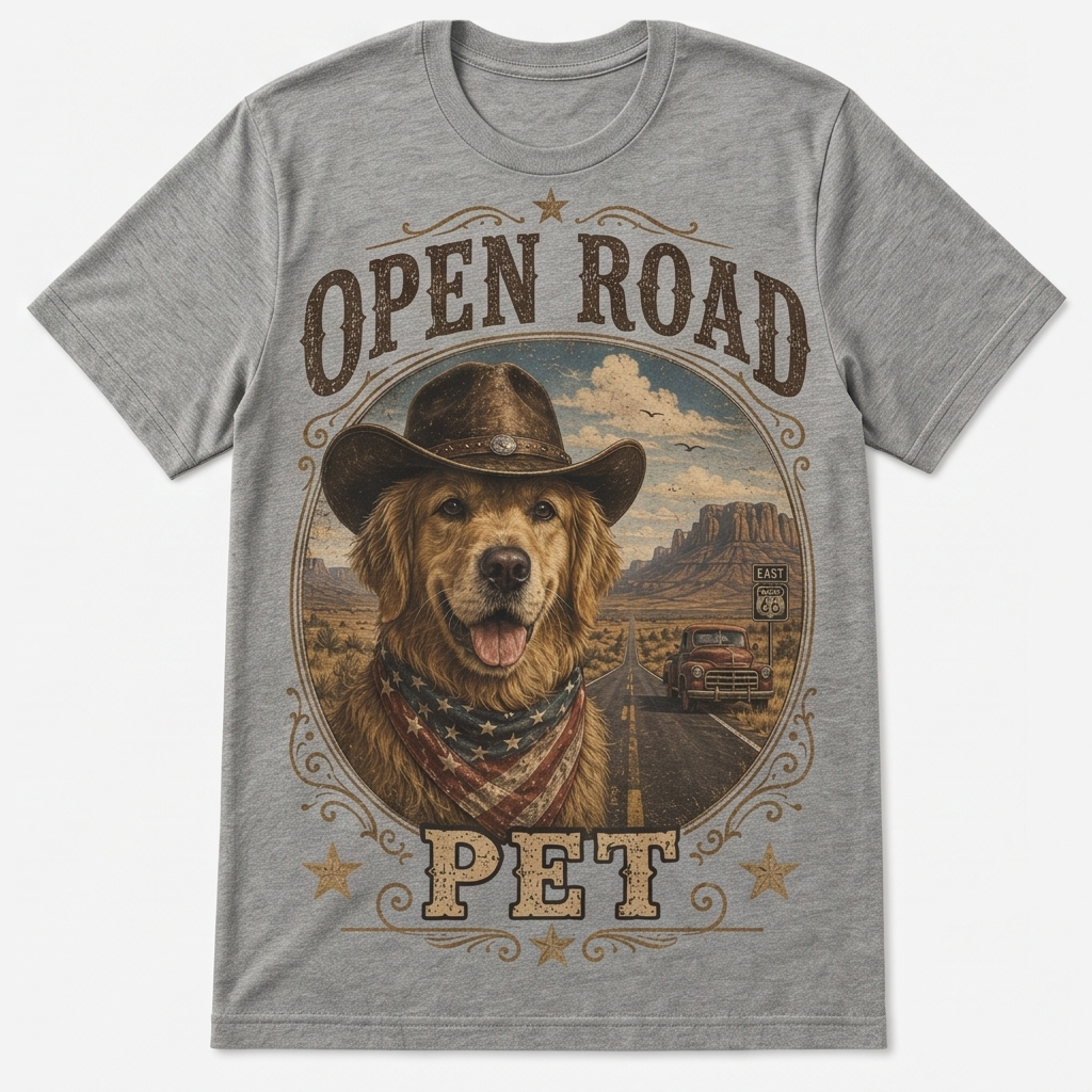 Sunset Ranch Dog Western Pet Tee