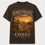 Sunset Prairie Corgi Tee