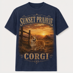 Sunset Prairie Corgi Tee