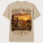 Sunset Prairie Corgi Tee