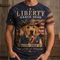 Vintage Sheriff Cat American Flag T-Shirt - 250th Anniversary Patriotic Graphic Tee