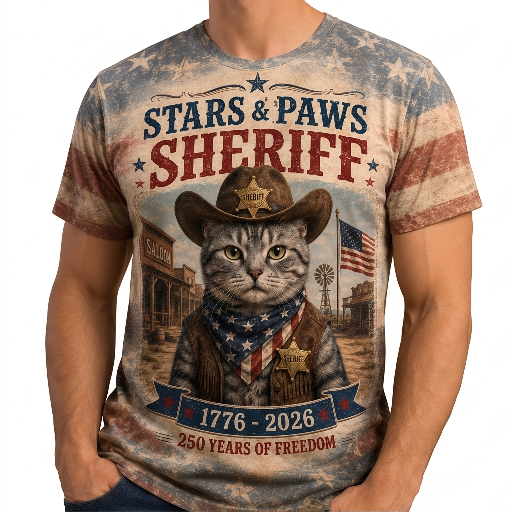 Vintage Ranch Labrador American Flag T-Shirt - 250th Anniversary Patriotic Graphic Tee