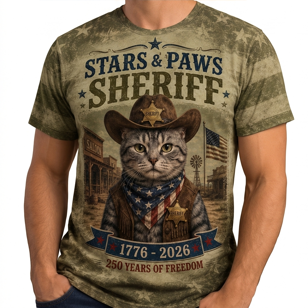Vintage Ranch Labrador American Flag T-Shirt - 250th Anniversary Patriotic Graphic Tee