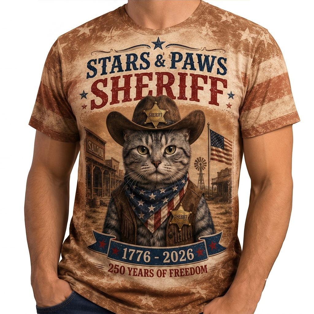 Vintage Ranch Labrador American Flag T-Shirt - 250th Anniversary Patriotic Graphic Tee