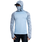 Performance Cooling Hoodie with Gaiter - Mix Print - Sky Blue