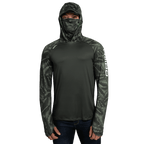 Performance Cooling Hoodie with Gaiter - Mix Print - Dark Green
