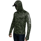 Performance Cooling Hoodie with Gaiter - Full Print - Dark Green