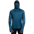 Performance Cooling Hoodie with Gaiter - Mix Print - Dark Blue