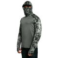 Performance Cooling Hoodie with Gaiter - Mix Print - Dark Green