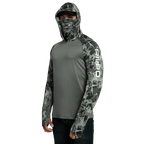Performance Cooling Hoodie with Gaiter - Mix Print - Dark Green