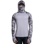 Performance Cooling Hoodie with Gaiter - Mix Print - Light Grey