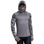 Performance Cooling Hoodie with Gaiter - Mix Print - Dark Grey