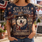 4th of July Trailblazer Husky Fireworks Top - Oversized Patriotic Graphic T-Shirt