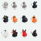 60 Pcs Halloween Mini Resin Ducks Tiny Duck Figurines Bulk Miniature Skeleton Pumpkin Witch Devil Ghost Ducks for Halloween Party Favors Gifts Goodie Bags Stuffers DIY Craft Accessories(12 Styles)